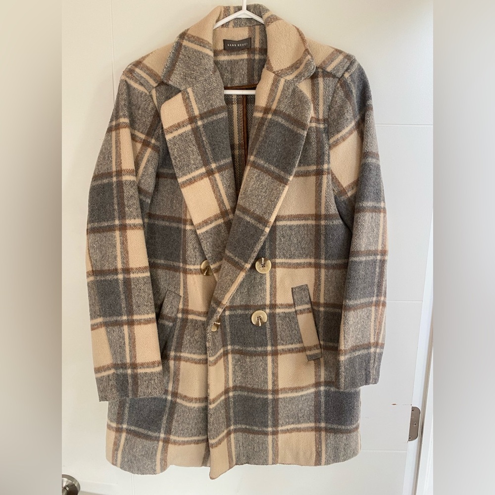Women’s Plaid Wool Blend Coat